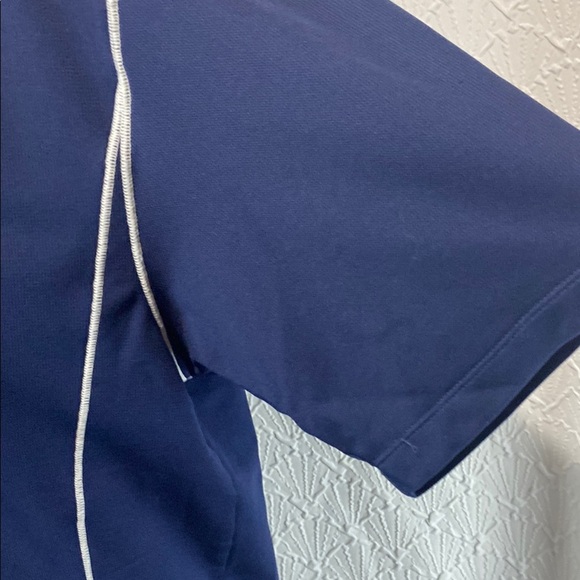 Nike Golf size large Men’s Navy Polo Shirt with White Accents golf dri fit coach - Picture 4 of 7